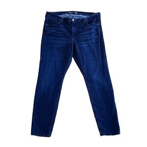 Old Navy Women's Size 18 Dark Blue Denim Mid-Rise Rockstar Super-Skinny Jeans